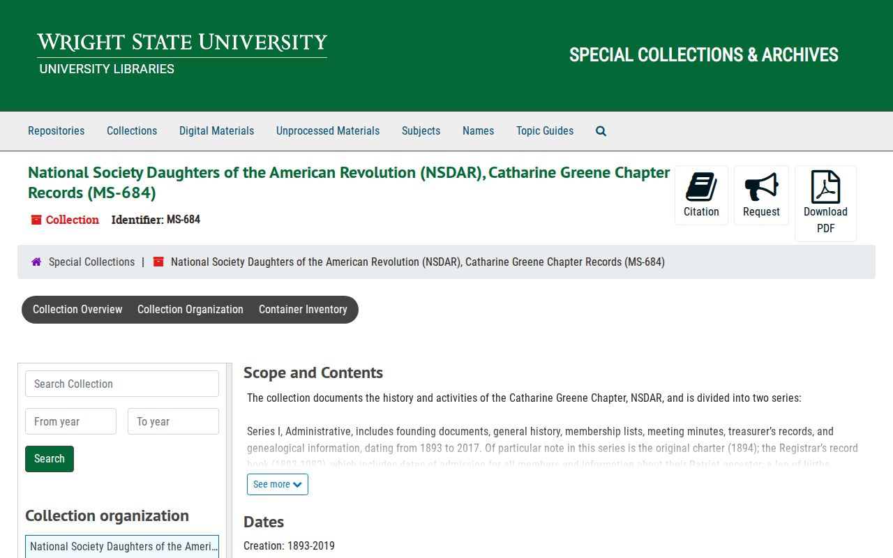 Xenia city directory archival companion at Wright State Special Collections