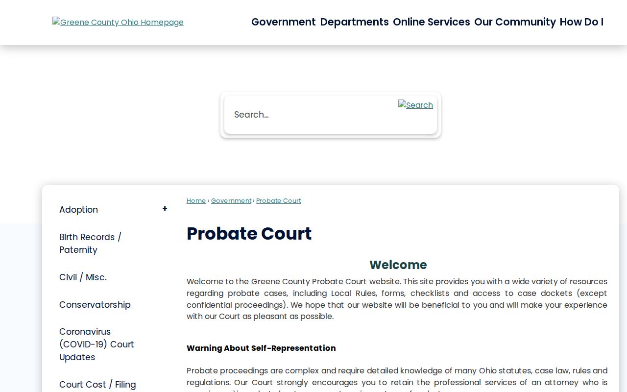 Xenia resident lookup probate and estate records at Greene County Probate Court